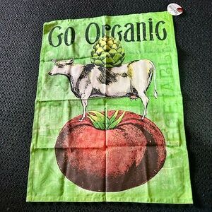 Farm Fresh " GO ORGANIC 🐄 🍅 " Kitchen Towel